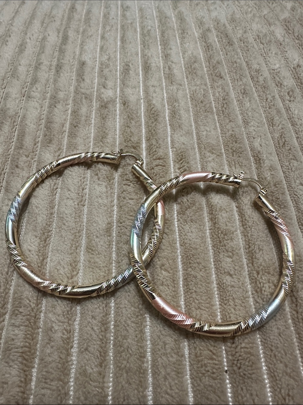 ENewton Tri-Tone Hoop Earrings Elegant Classic